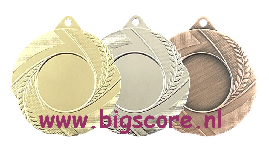 M744 Medaille goud-zilver-brons Ø 50 mm compleet 